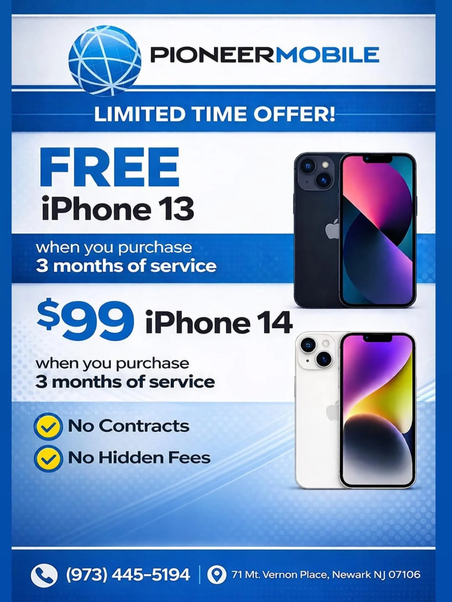 iPhone deals at Pioneer Mobile

71 Mt. Vernon Place
Newark NJ 07106
T: +19734455194 WhatsApp 

#pioneermobile #iphone #iphone13 #iphone14 #simplemobile