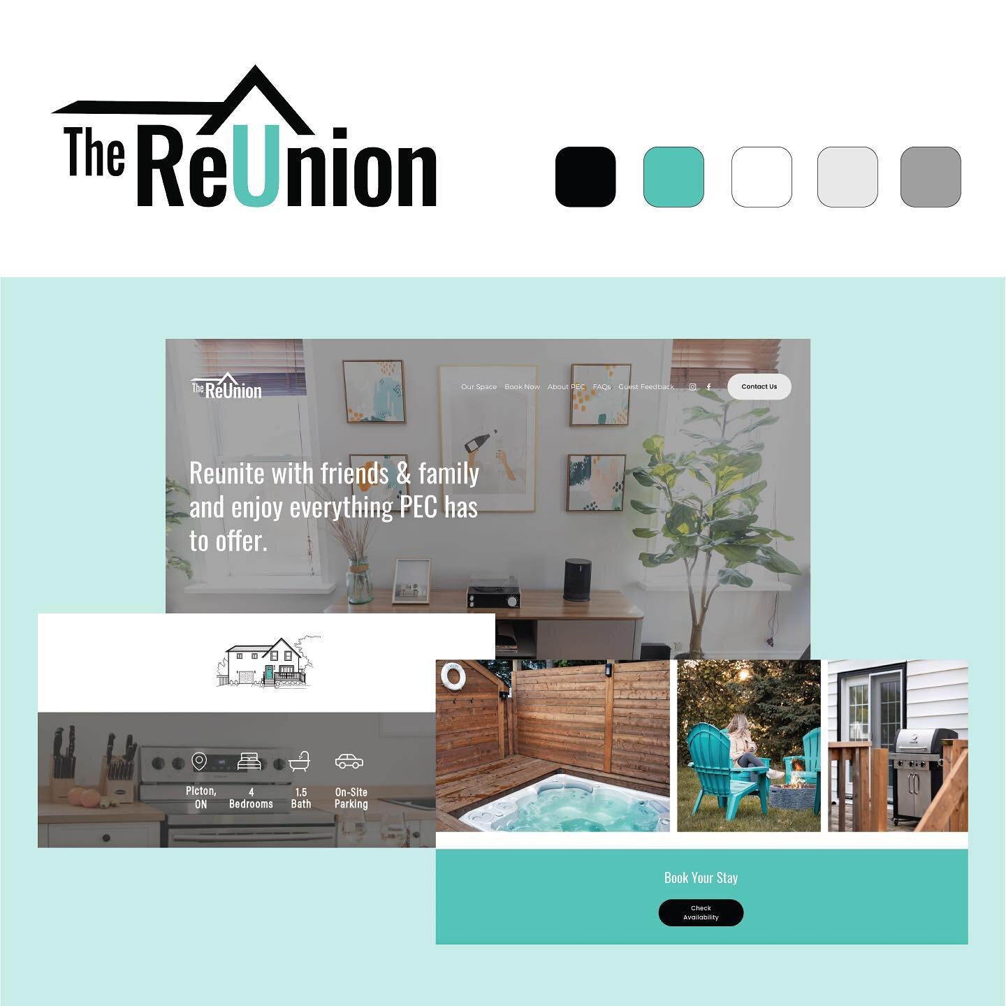A brand new website for The ReUnion PEC, an ultra cool vacation rental in Picton, ON. ⁣
⁣
The goal was to combine the vibe of the space with an interactive and user friendly design. Now the guest experience begins before they even check in. 🔑