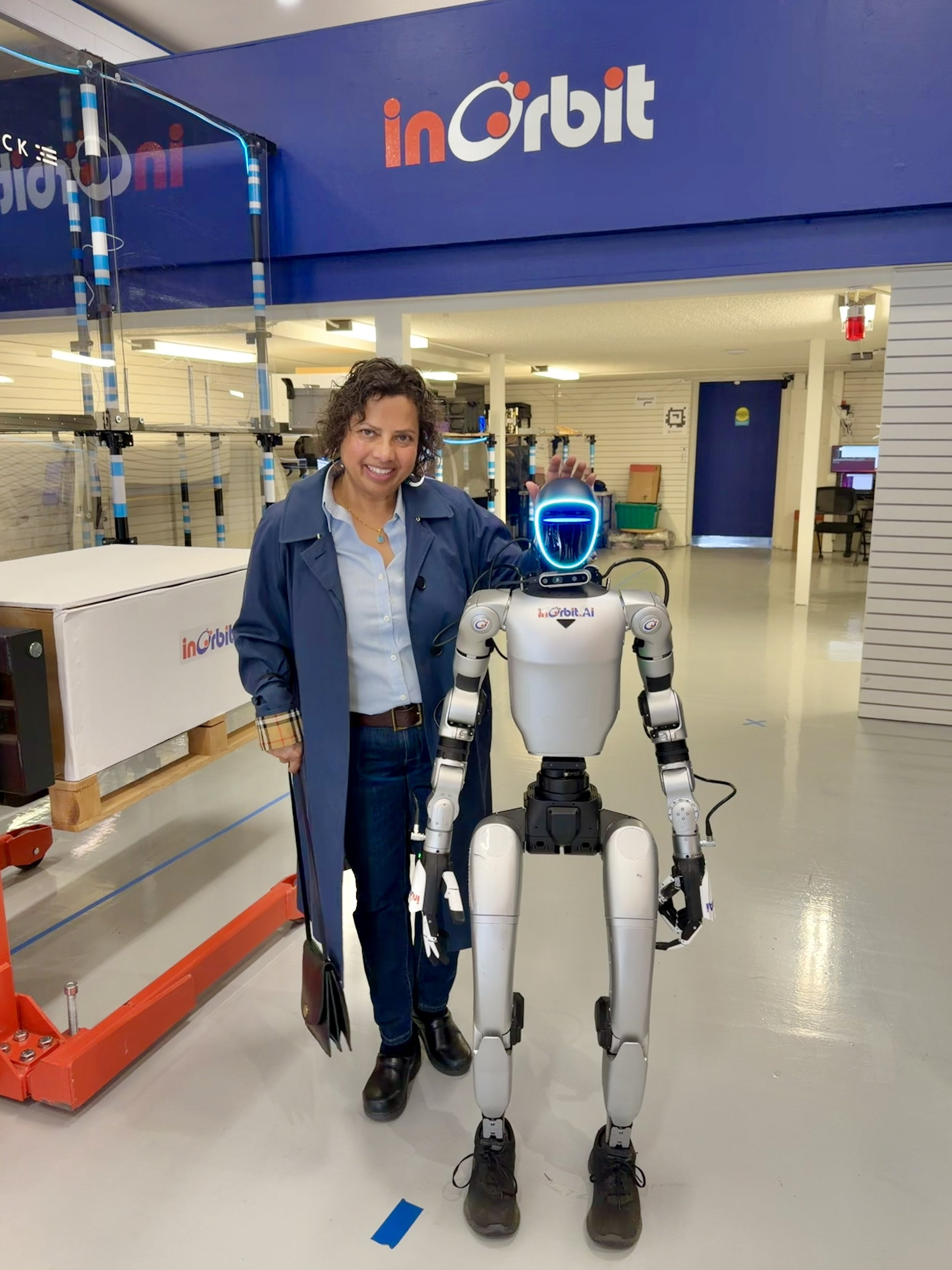 With the InOrbit robot Jordan at InOrbit Demo and Recording 2/5/2025 at Castro Street, Mountain View