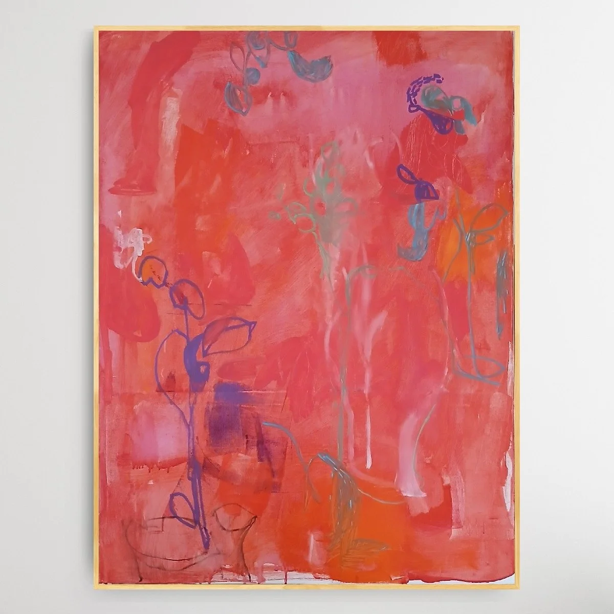 Andrew Portwood Her red piano, 30x40, acrylic on canvas, pale gld frm.jpg