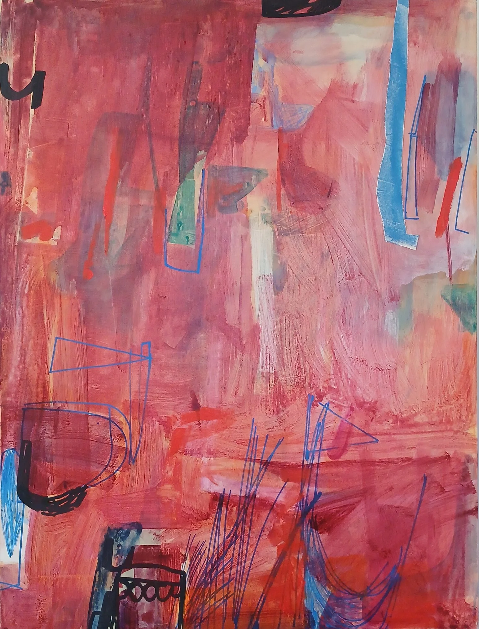 Cathardic rewards bliss, 2025, 36x48, acrylic and collage on canvas.jpg