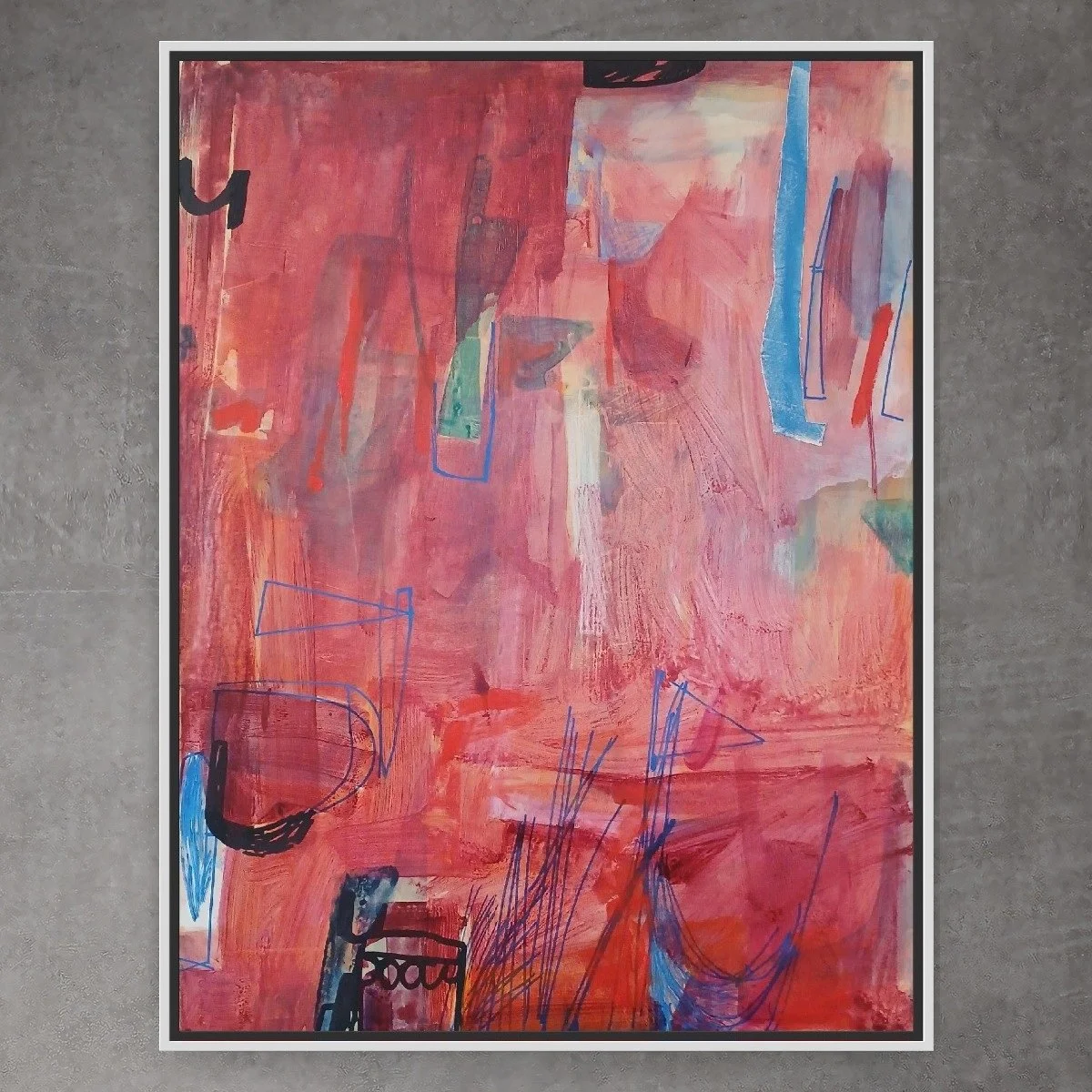 Cathardic rewards bliss, 2025, 36x48, whtdrk frame.jpg