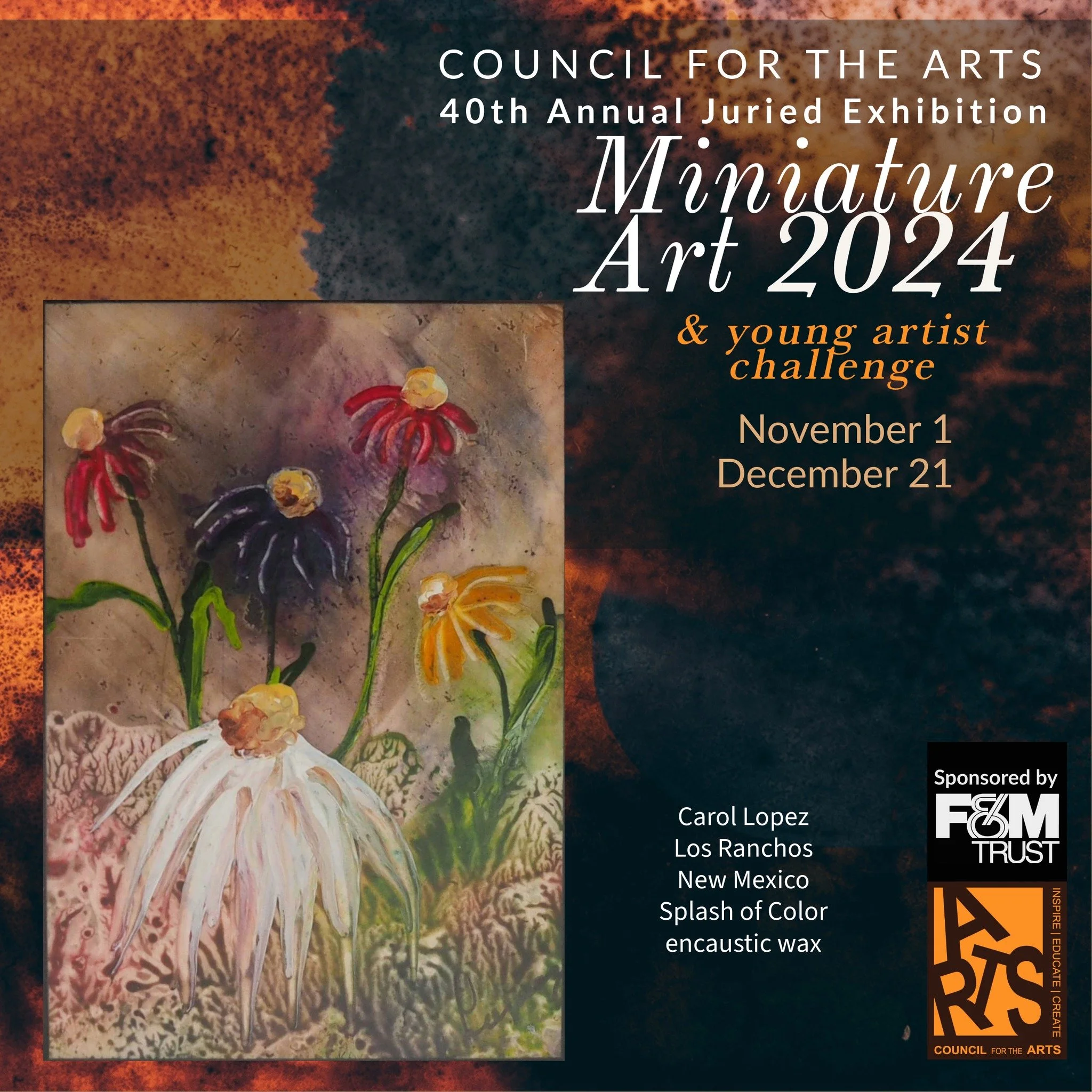 Miniature Art at CFTA
View miniature paintings and sculptures from across the country. 
Miniature art is often described as fine original art done on a small scale.
These tiny wonders are a delight to see. 
Magnifying glasses provided.
40th Annual Na