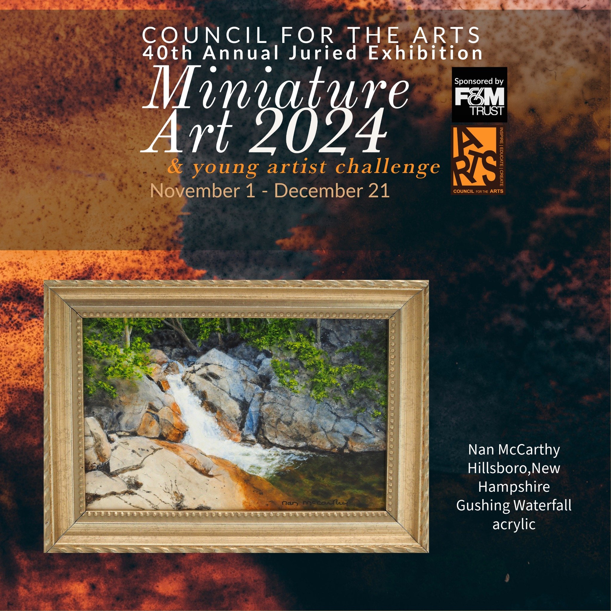 Miniature Art at CFTA
View miniature paintings and sculptures from across the country. 
Miniature art is often described as fine original art done on a small scale.
These tiny wonders are a delight to see. 
Magnifying glasses provided.
40th Annual Na
