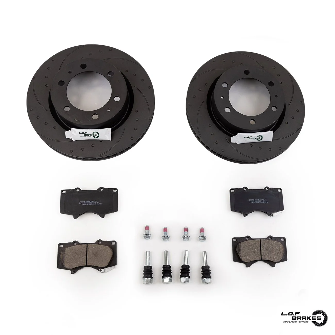 LOF POWERspec Front Brake Kit - Toyota Hilux 3.0 D-4D (08-12) Non ESP