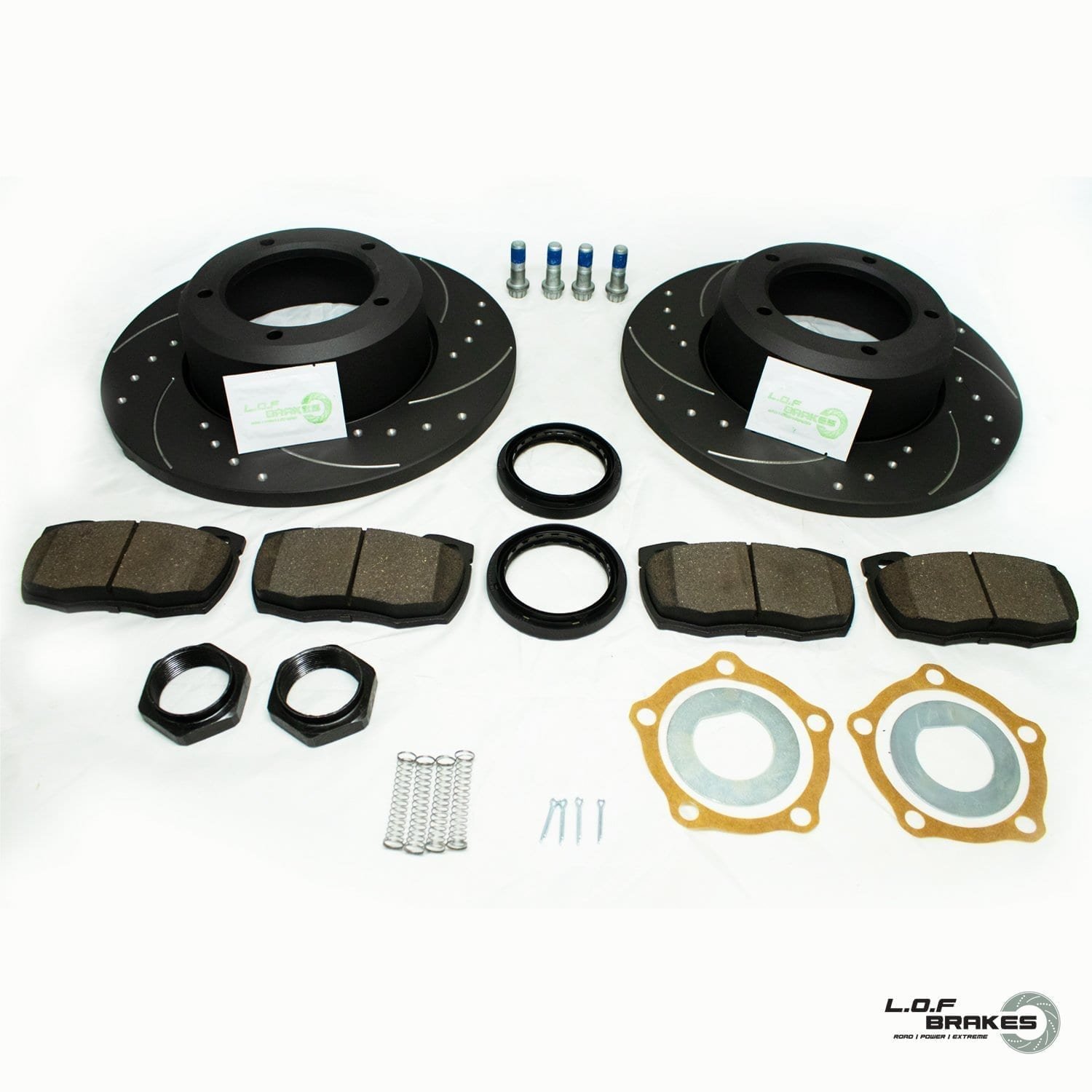 LOF POWERspec Front Brake Kit - Defender Solid (91-16)