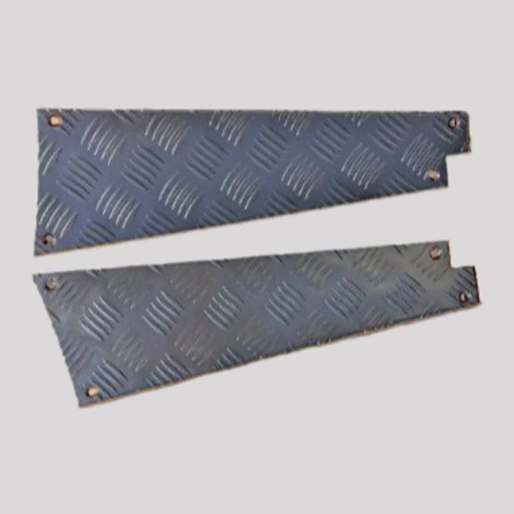Defender 110 Slim Line Chequer Plate Rear Corners with Countersunk Stainless Fittings – 2mm, Black powder coated / 3mm, Black powder coated – DDS Metals