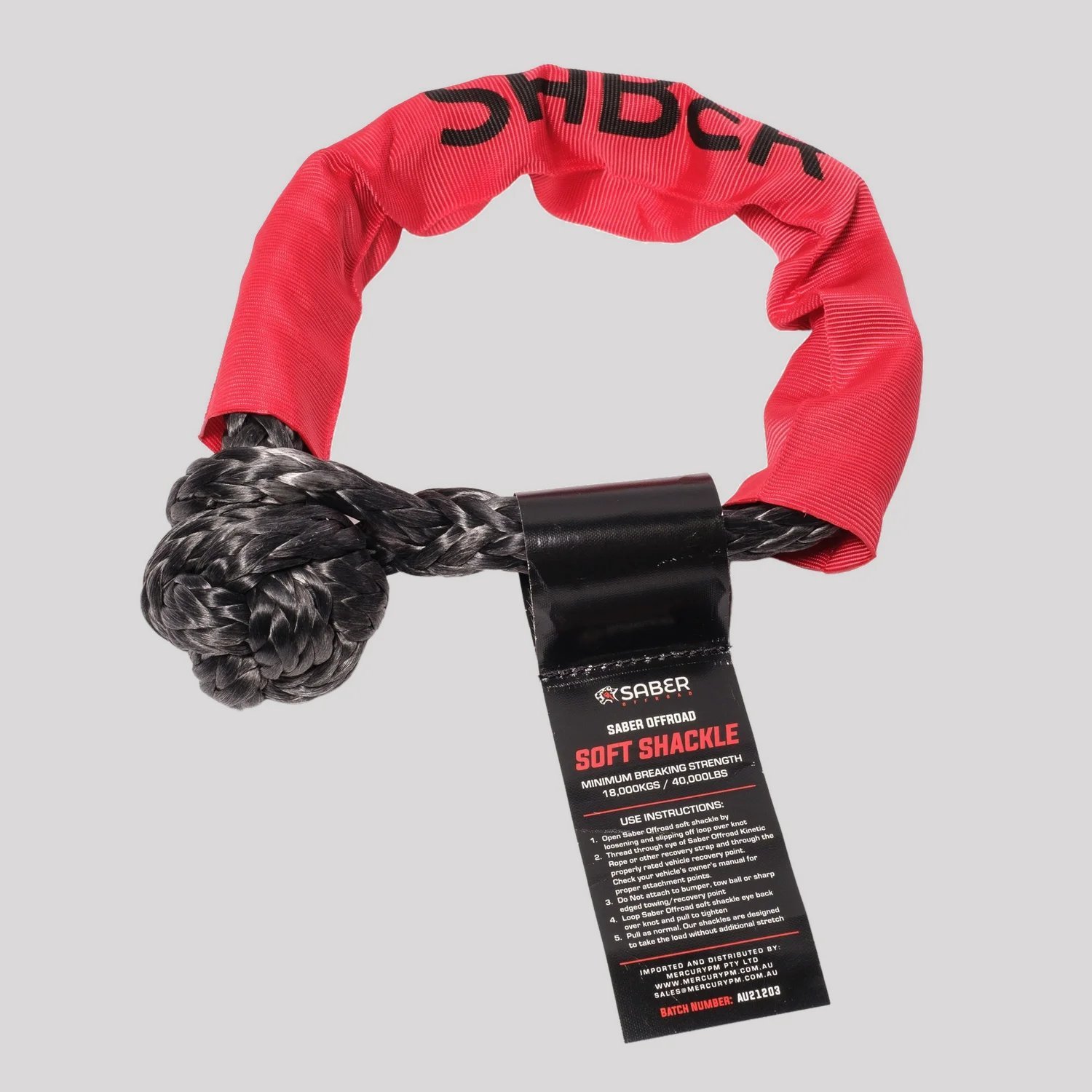 Saber 18,000KG SaberPro Soft Shackle with Sheath – Saber Offroad