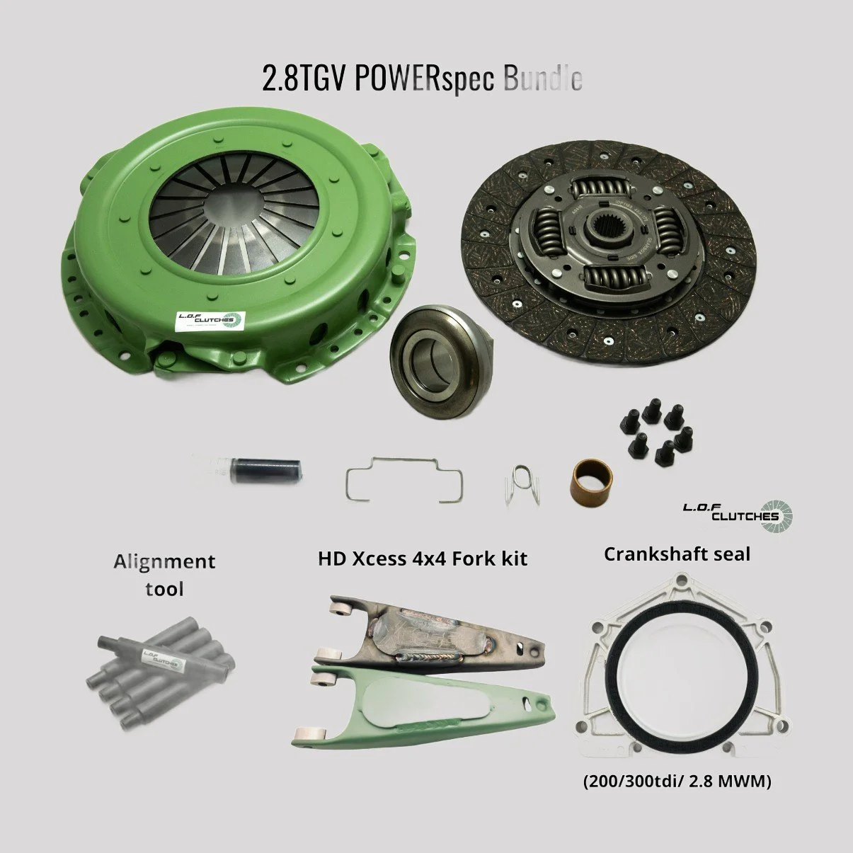 LOF POWERspec Clutch Kit - Land Rover 2.8 TGV 200/300 Tdi BUNDLE