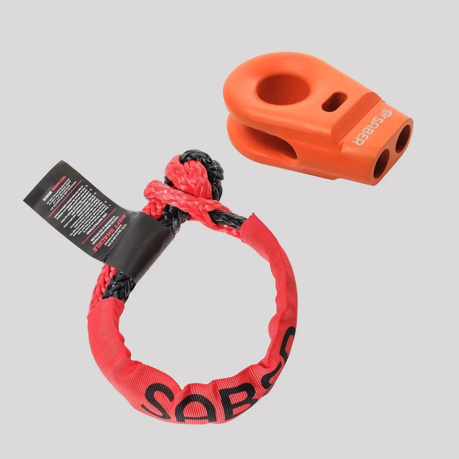 Saber Aluminium Spliced Winch Thimble & 9K Soft Shackle BUNDLE – Cerakote Orange – Saber Offroad