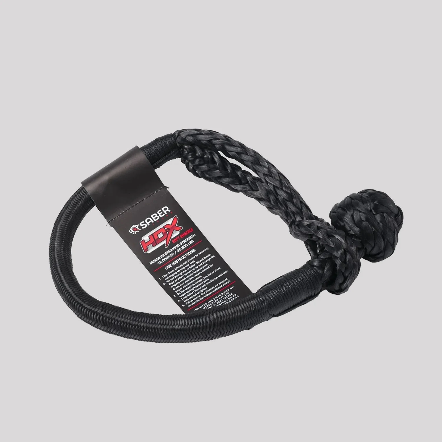 Saber 12,000KG HDX Technora Bound Soft Shackle – Saber Offroad