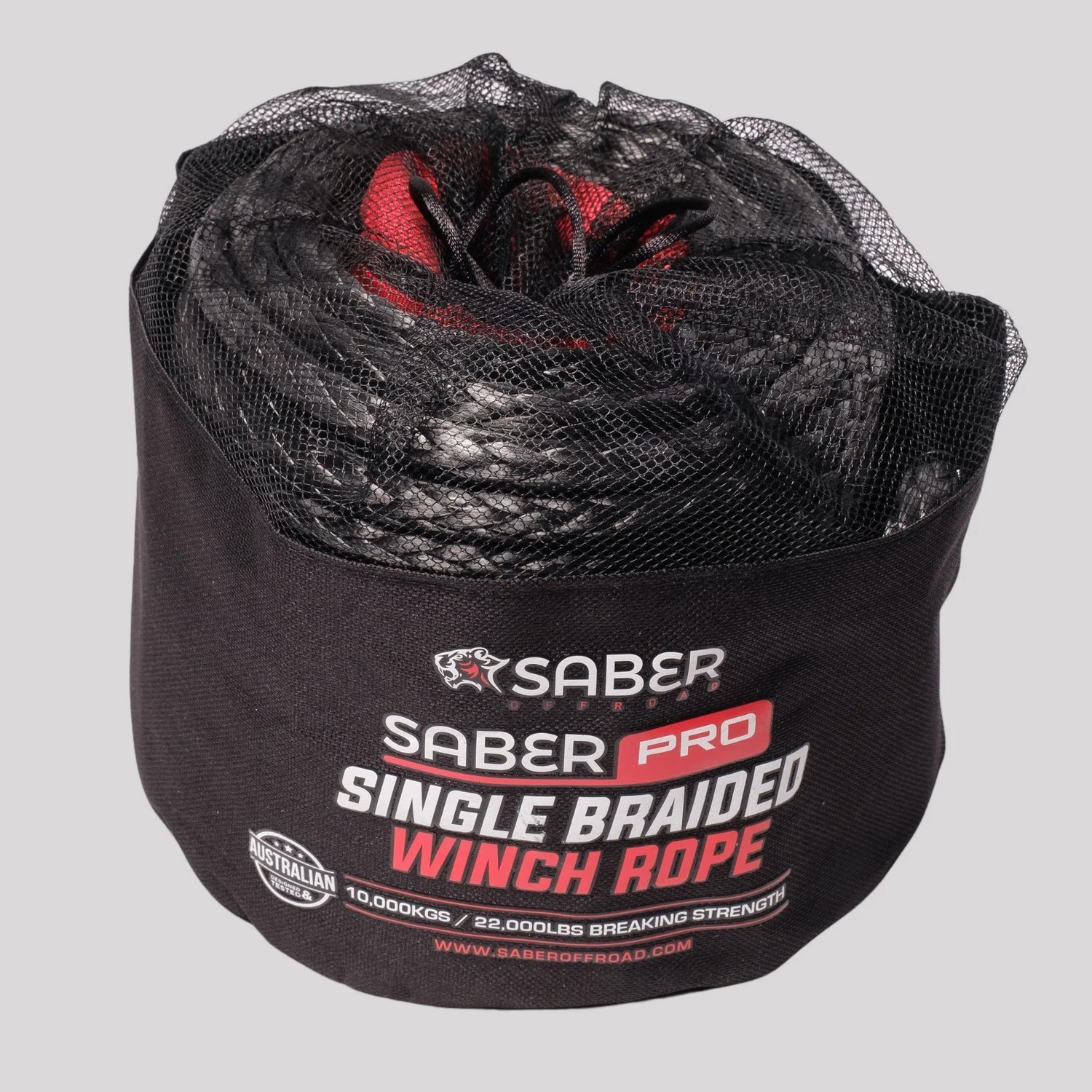 SaberPro Single Braided 30M Winch Rope (black) – Saber Offroad