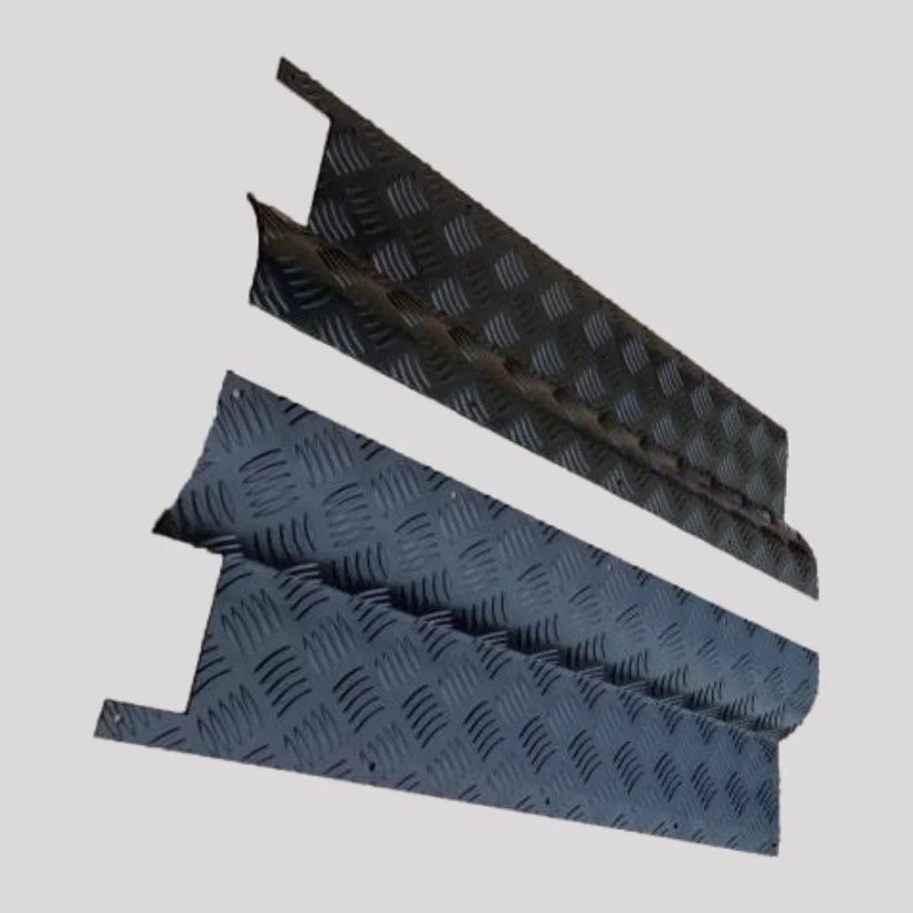 Defender 2nd Row Door Chequer Plate Deep Radius Covers – Black powder coated – DDS Metals