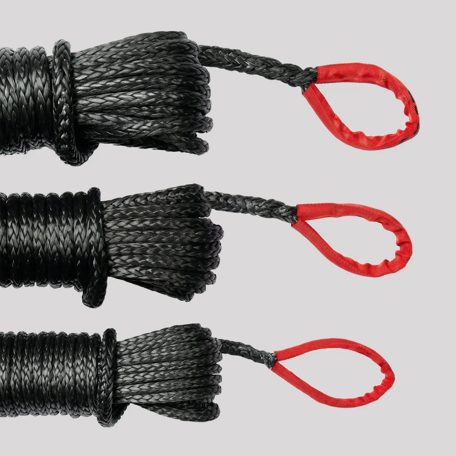 SaberPro 13,200KG Black Winch Extension Rope w/Red Sheath Eyes - 20M – Saber Offroad