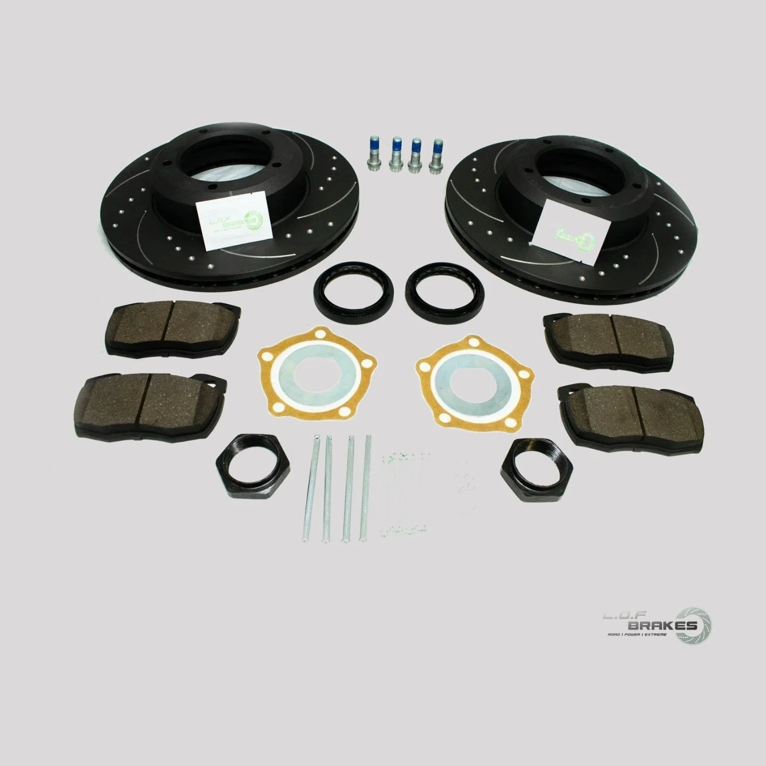 LOF POWERspec Front Brake Kit - Defender Vented (94-16)