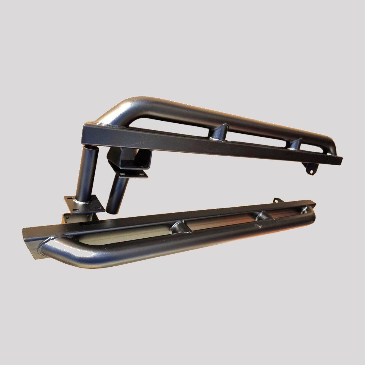 Defender 90 Tree Sliders – 60mm tube (upgraded), Black powder coated – DDS Metals