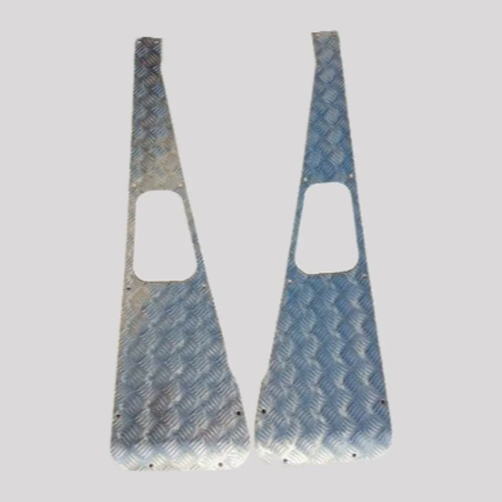 Defender Chequer Plate Wing Tops with Large Air Intake Hole with Countersunk Stainless Fittings – 2mm, Mill finish (bare aluminium) / 3mm, Mill finish (bare aluminium) – DDS Metals