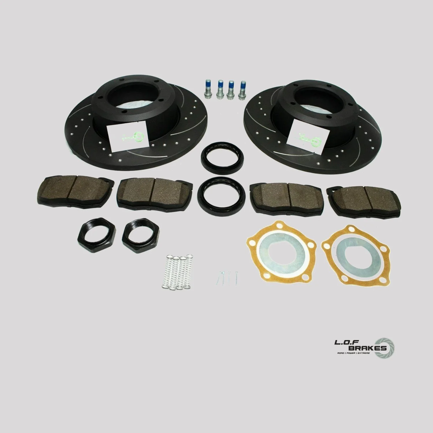 LOF POWERspec Front Brake Kit - Defender Solid (91-16)