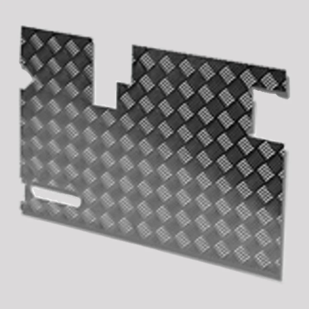 Defender Chequer Plate Rear Door Casing (90mm Wiper Cut-Out, 1986-2006) – Mill finish (bare aluminium) – DDS Metals