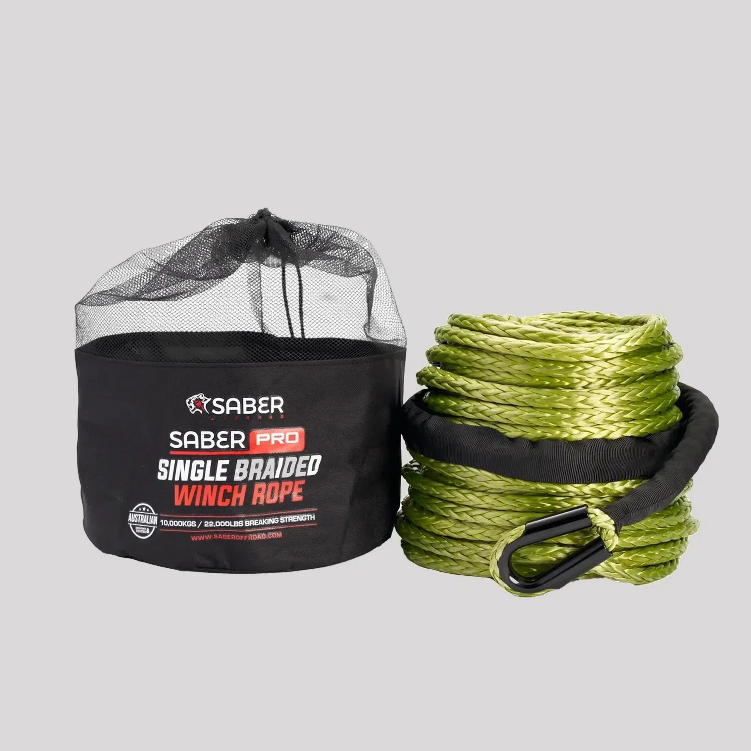 SaberPro Single Braided Winch Rope 9,500KG - 30M – Saber Offroad