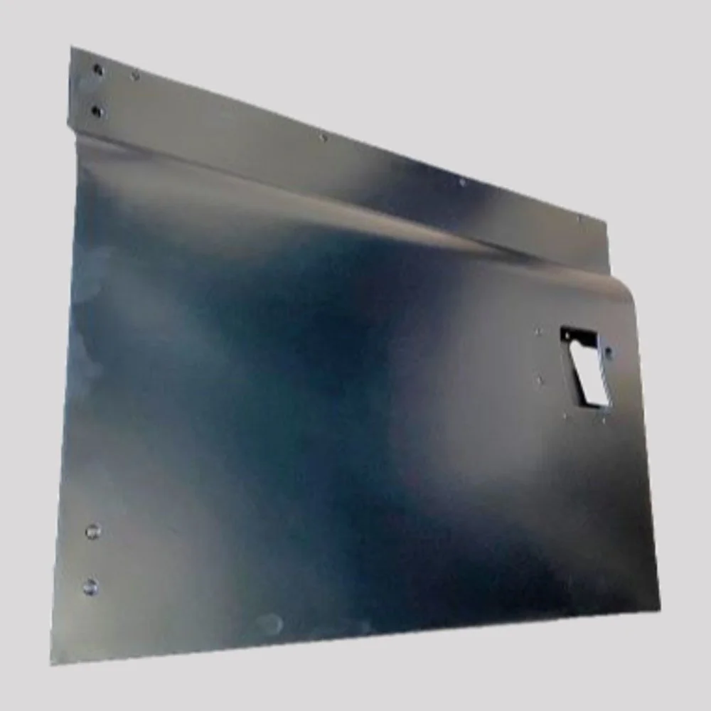 Series 2 Front Door Bottom – Left, Anti-burst, with lock hole, Black powder coated – DDS Metals