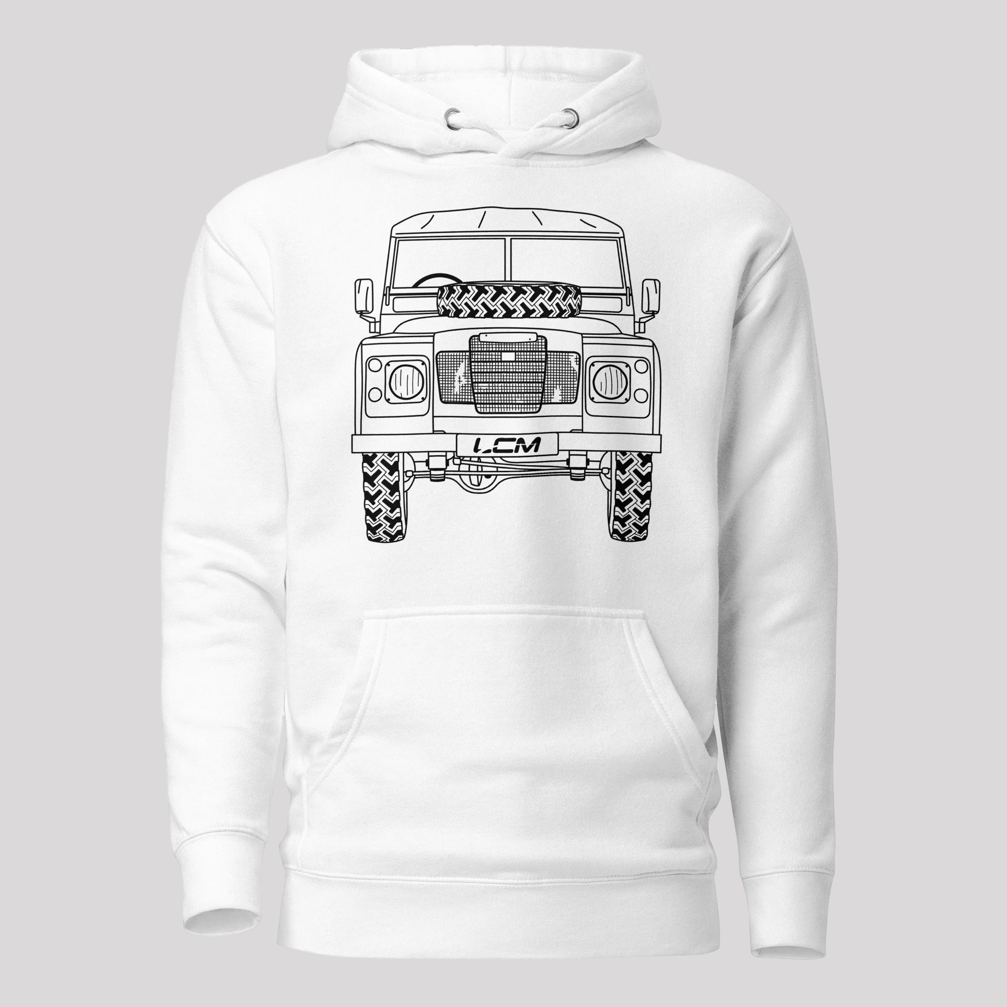 Land Rover Series Hand Drawn hoodie – White