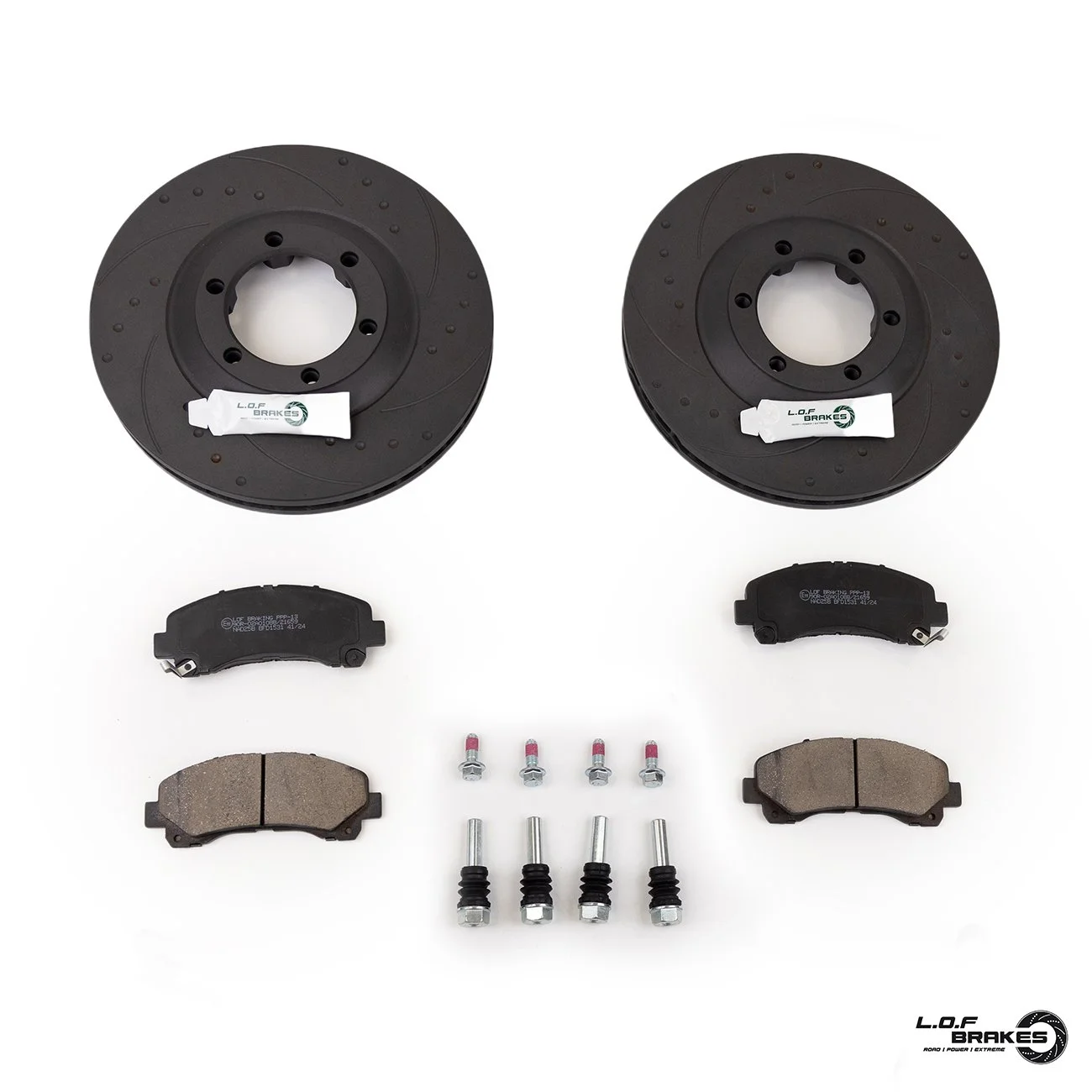 LOF POWERspec Front Brake Kit - Isuzu D-Max 2.5 DiTD (06-12)