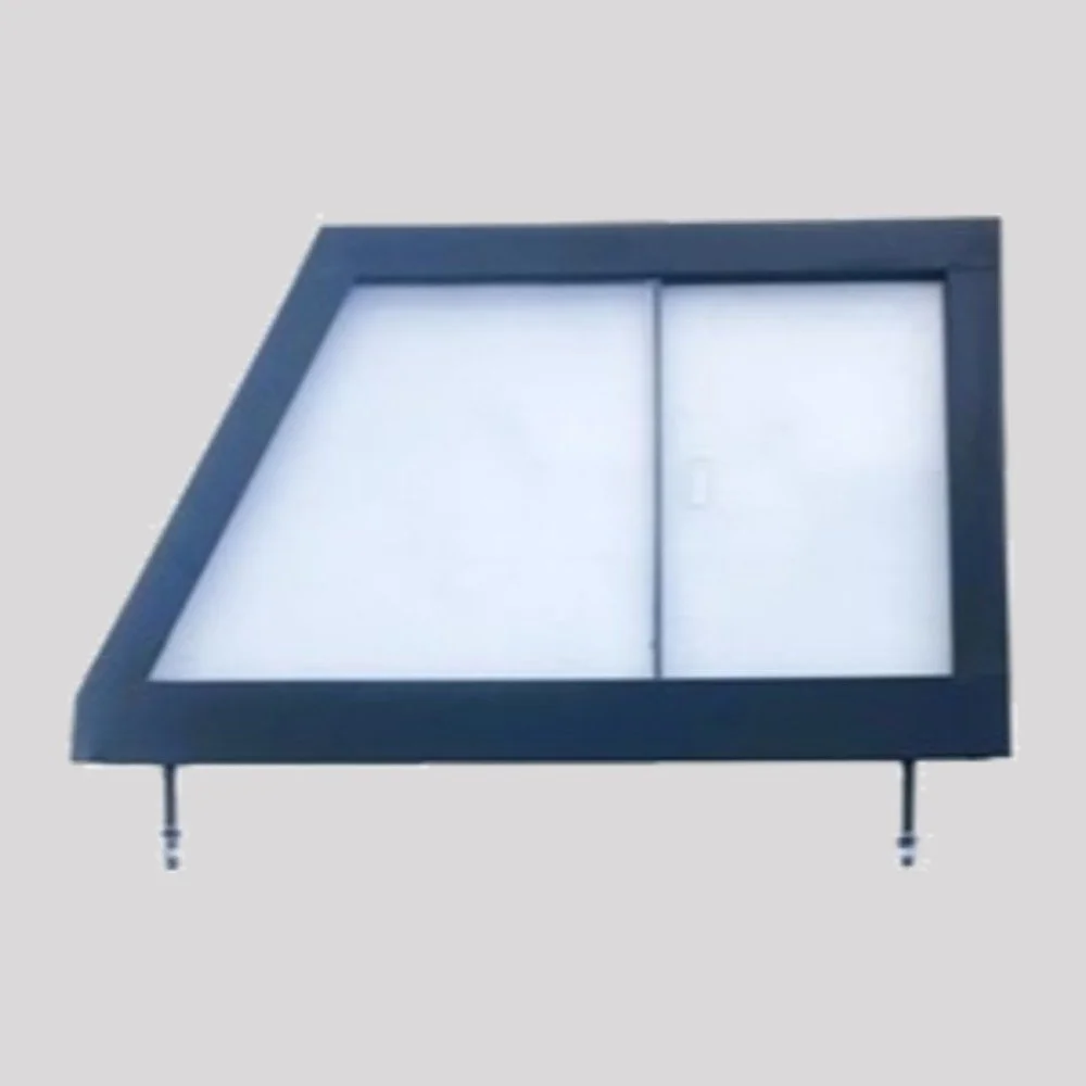 Series 2 Front Door Top – Left, Glazed, Black powder coated – DDS Metals