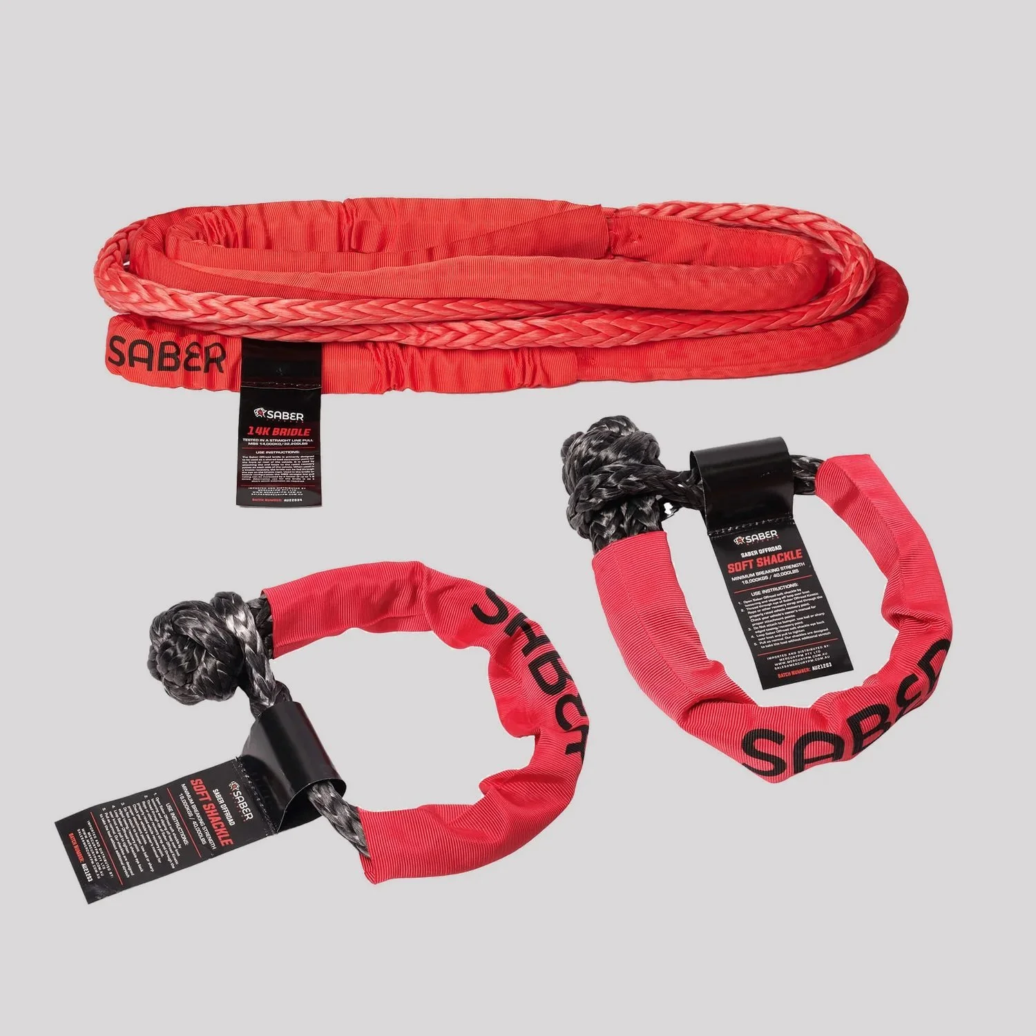 SaberPro 14mm Bridle & Twin 15K Soft Shackle Kit – Saber Offroad