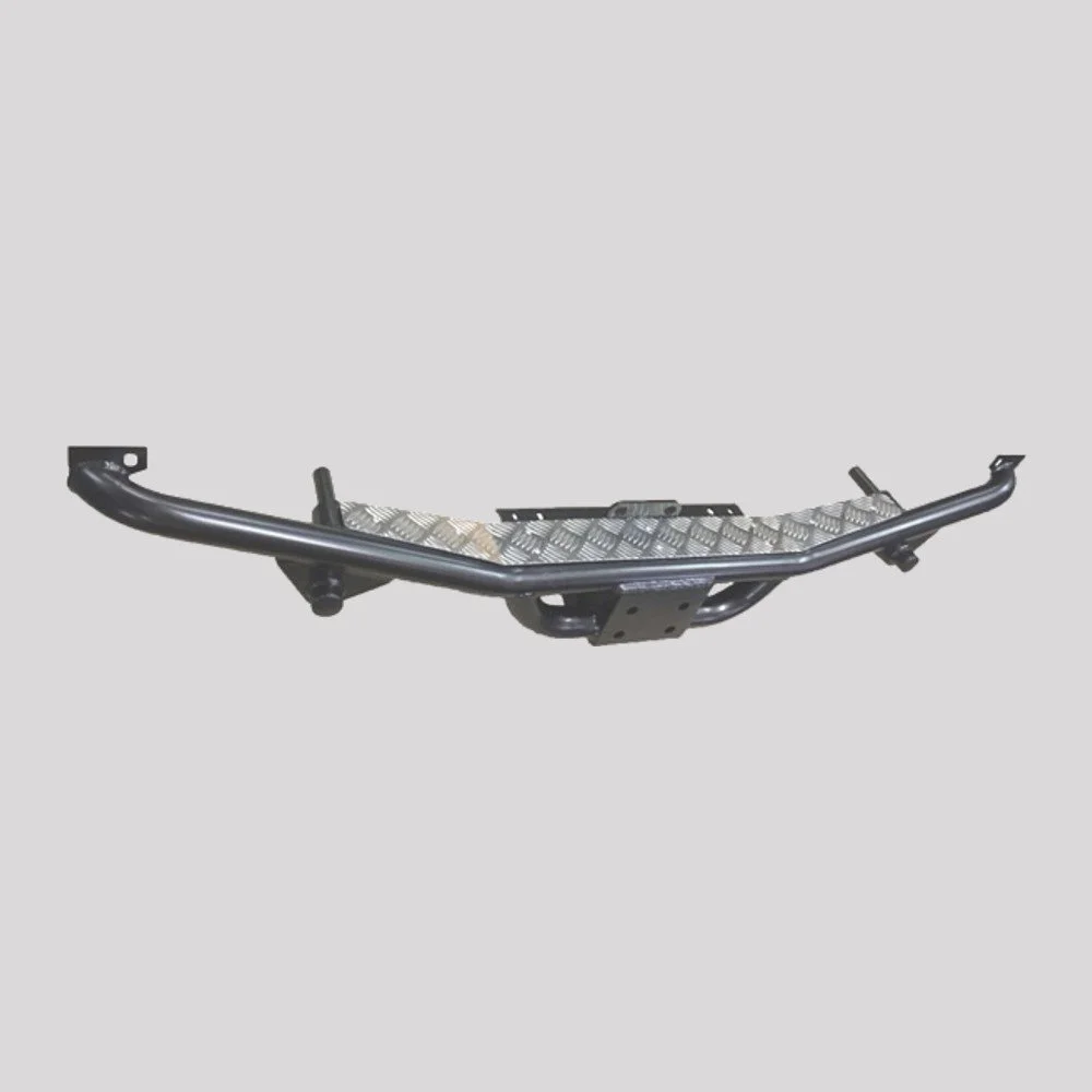 Defender NAS Style Rear Tow Step (50mm Ball) – Silver chequer plate top – DDS Metals