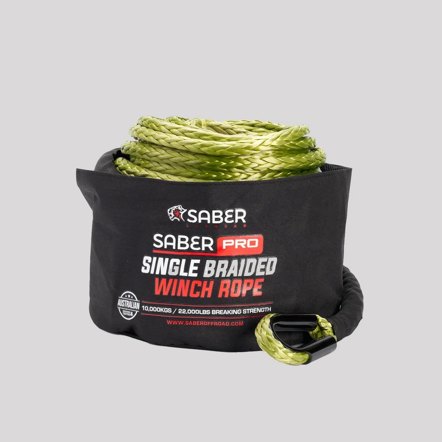 SaberPro Single Braided Winch Rope 9,500KG - 30M – Saber Offroad