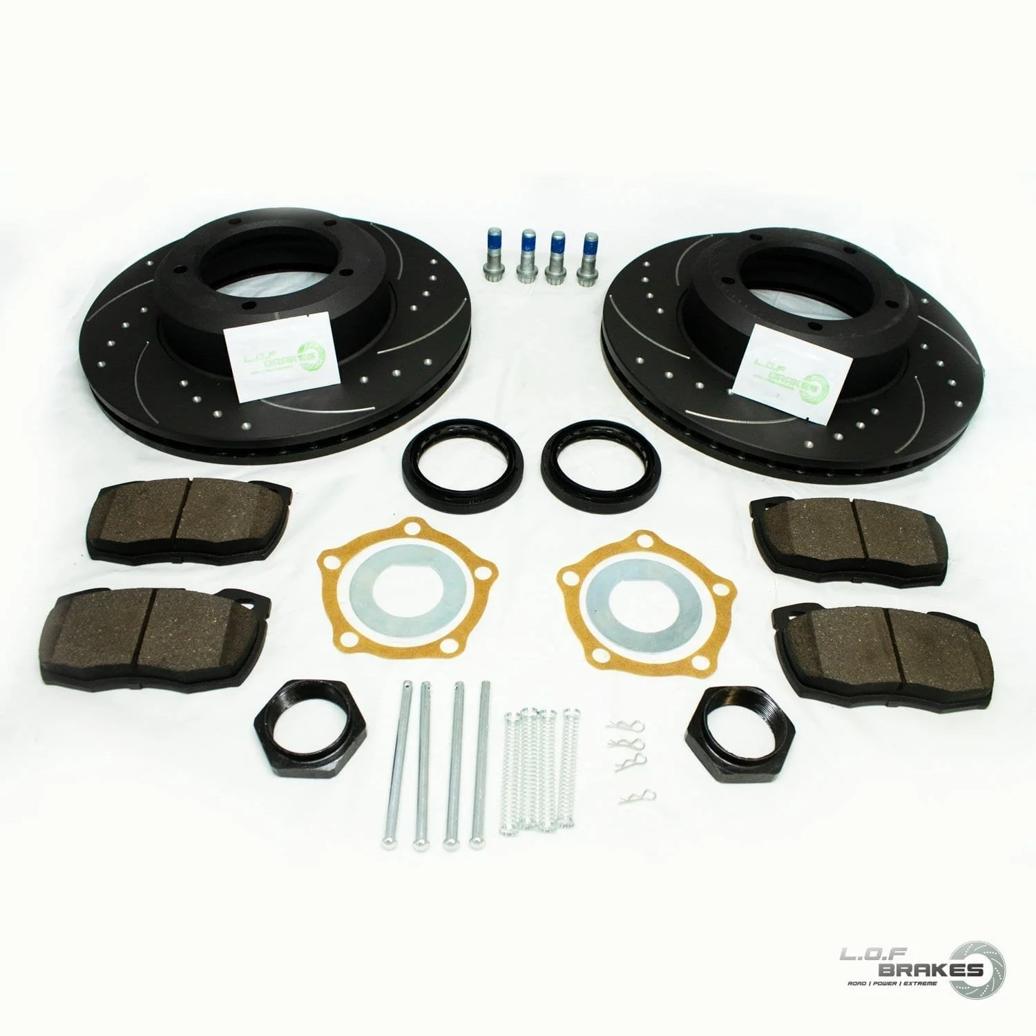 LOF POWERspec Front Brake Kit - Defender Vented (94-16)