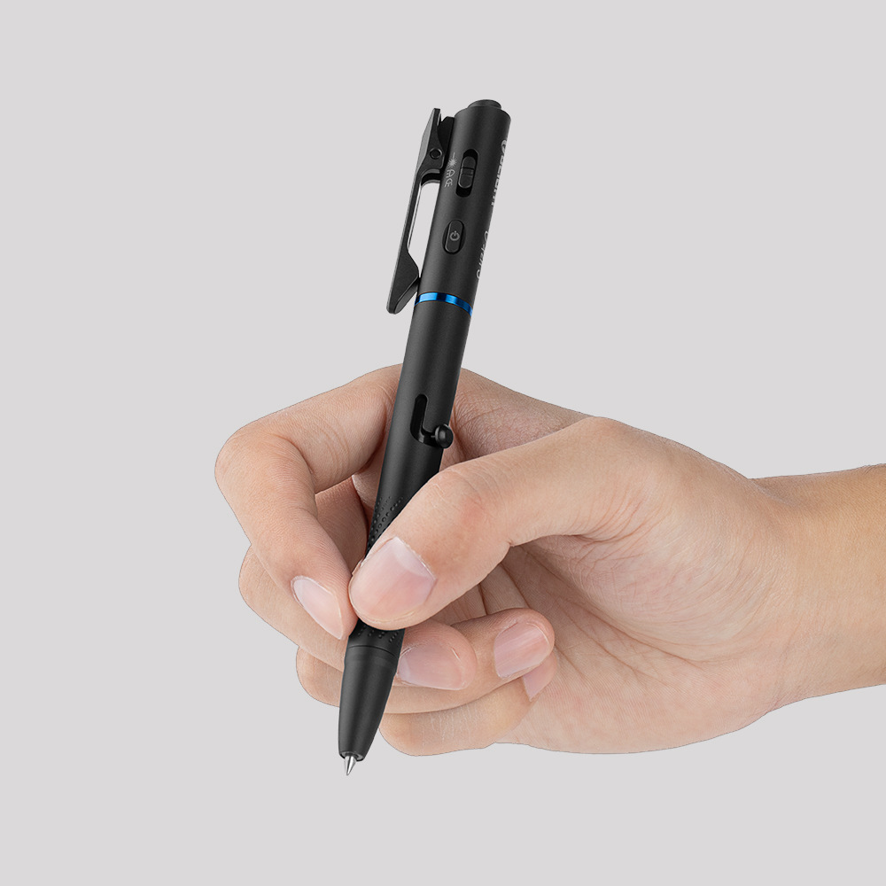 Olight O'Pen 3 penlight held in the hand