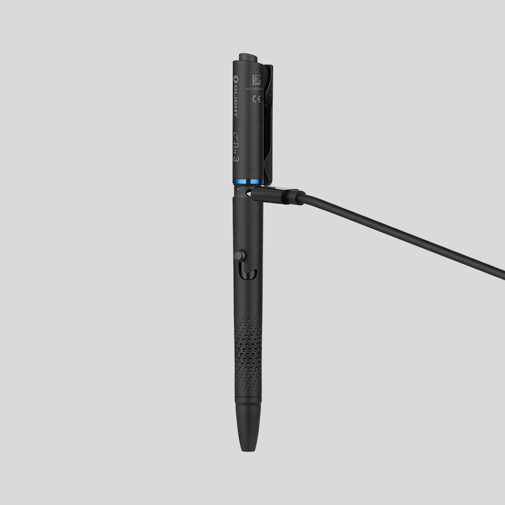 Olight O'Pen 3 penlight charging by USB-C cable