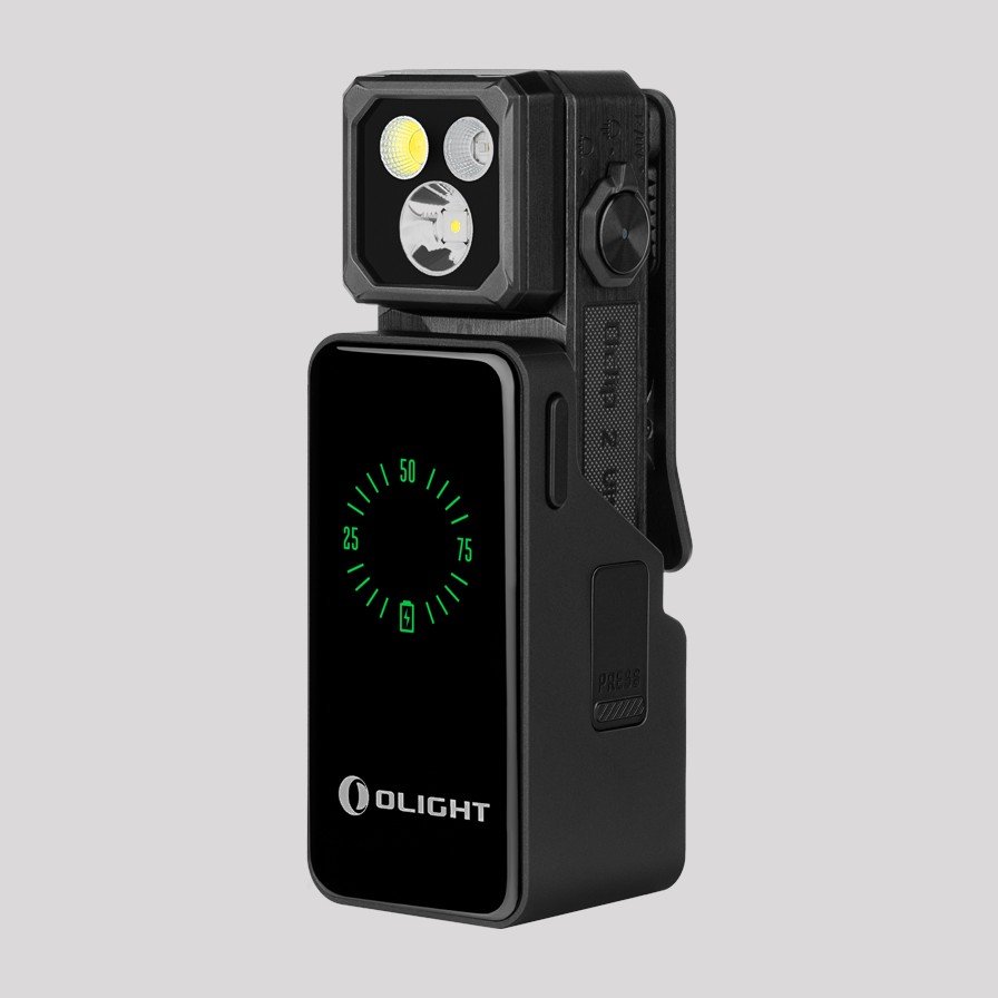 Olight Oclip 2 Ultra Clip Flashlight – Onyx Black, Premium with charging dock