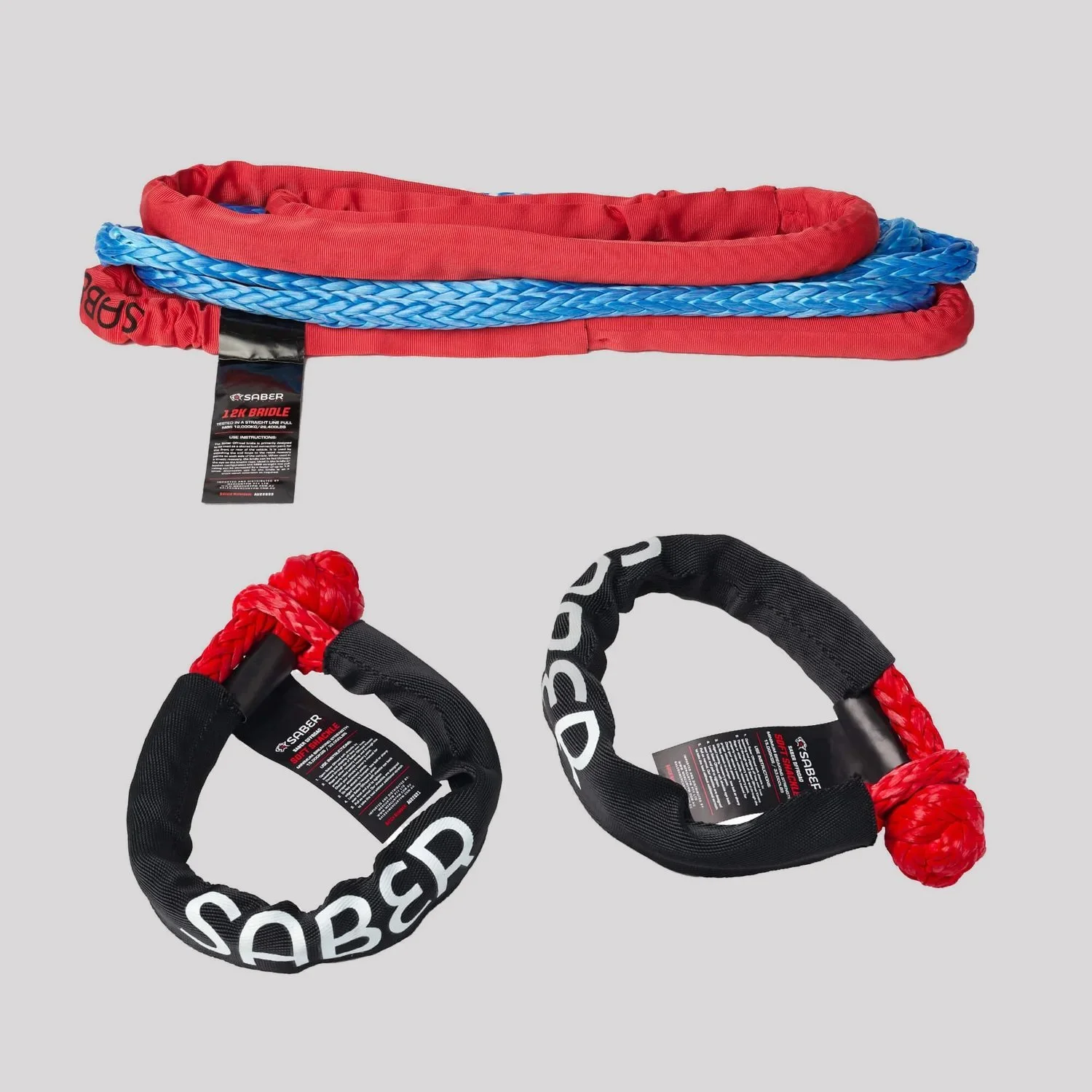 SaberPro 12mm Bridle & Twin 15K Soft Shackle Kit – Saber Offroad