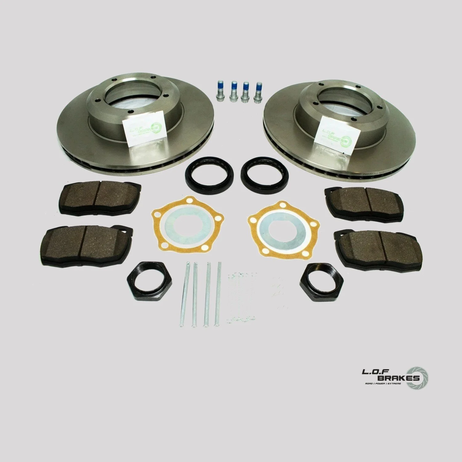 LOF ROADspec Front Brake Kit - Defender Vented (94-16)