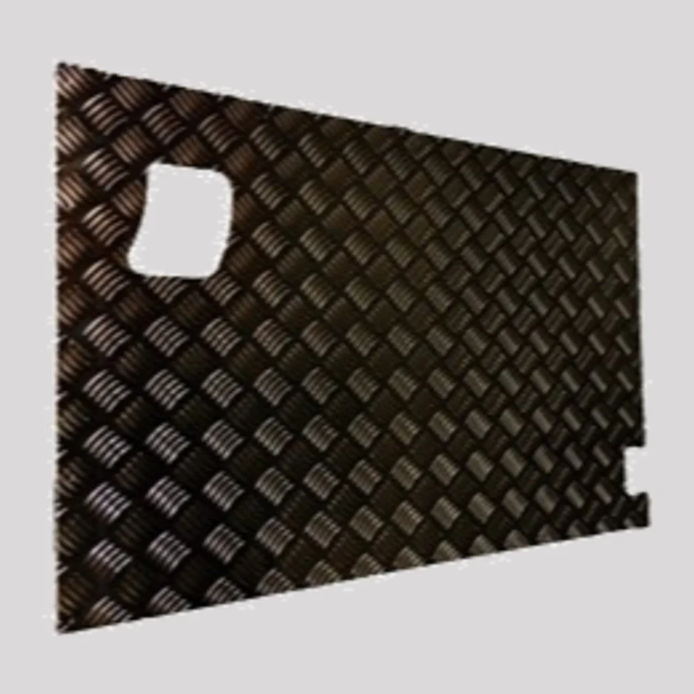 Series Rear Safari Door External Chequer Plate Cover (2 Hinge) – Black powder coated – DDS Metals