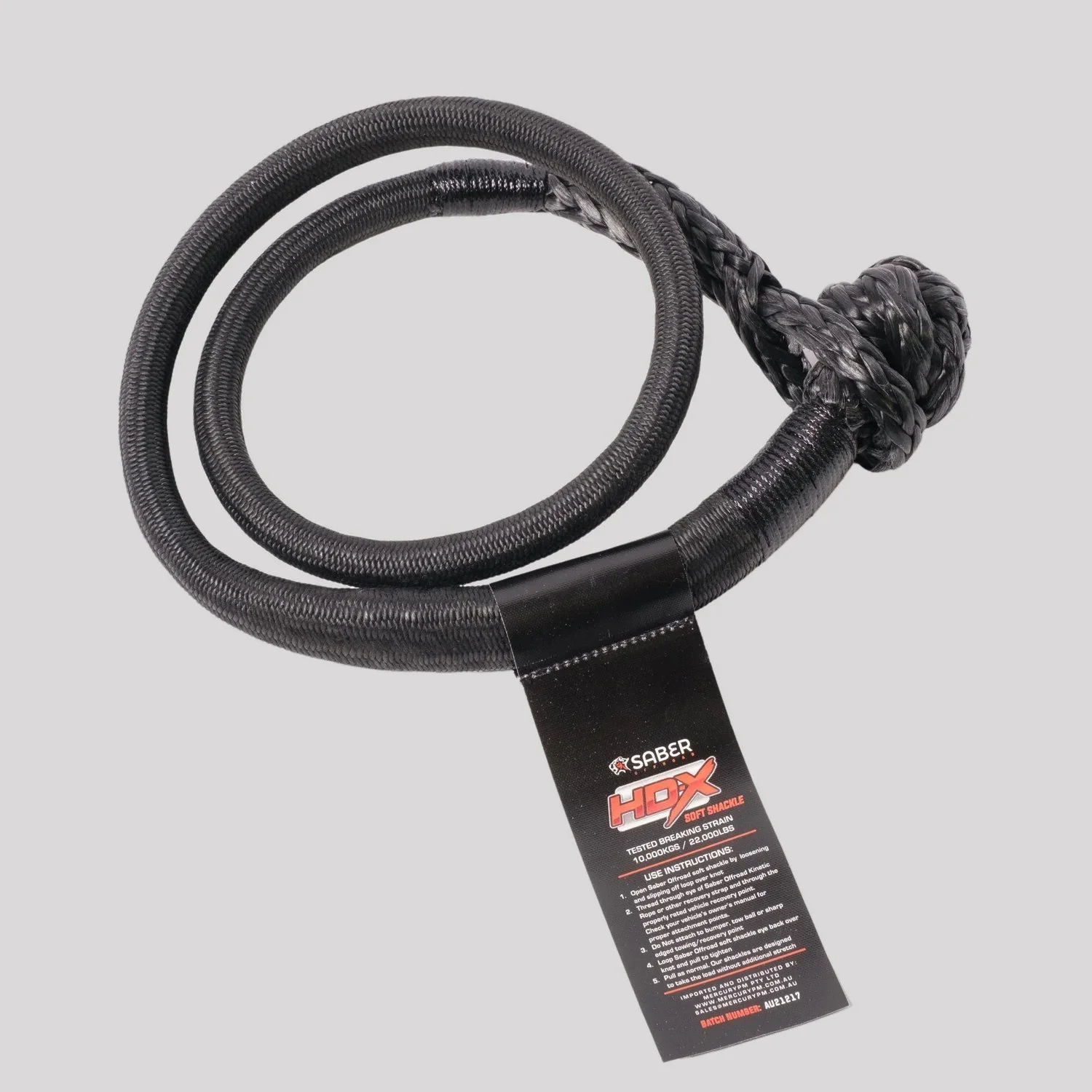 Saber 10,000KG HDX SaberPro Bound Soft Shackle - Long – Saber Offroad