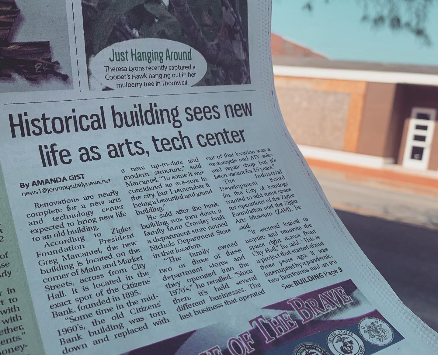 BIG NEWS for our parish arts community! The Jeff Davis Arts and Technology Center is finally coming together after the weather events last year slowed down renovations. This building will be home to our new art classroom, @abobtheatre and CHIPS rehea