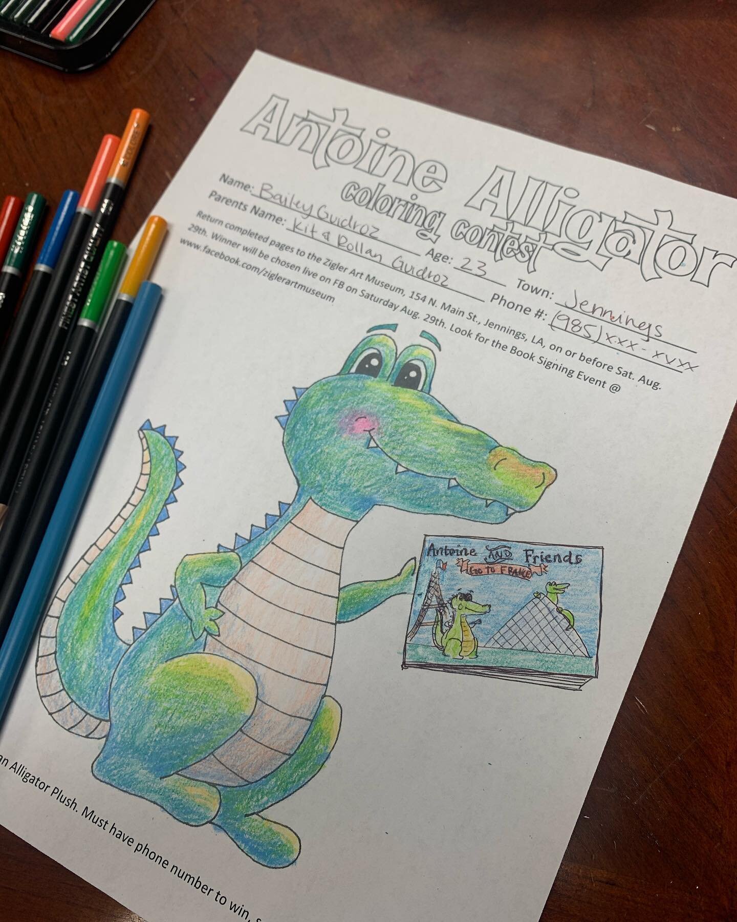 Need a break from gator hunting? Break out those crayons and enter our coloring contest for ANOTHER chance to win prizes!! Here's mine, but we wanna see how creative you guys can be! Come pick up a copy at ZAM today or message us for a printable link
