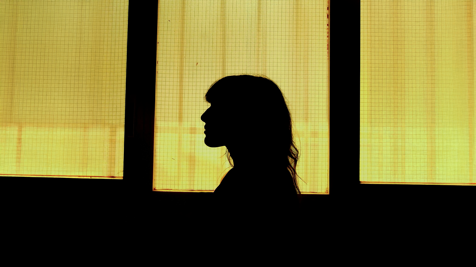Silhouette of a woman beside a sunlit window