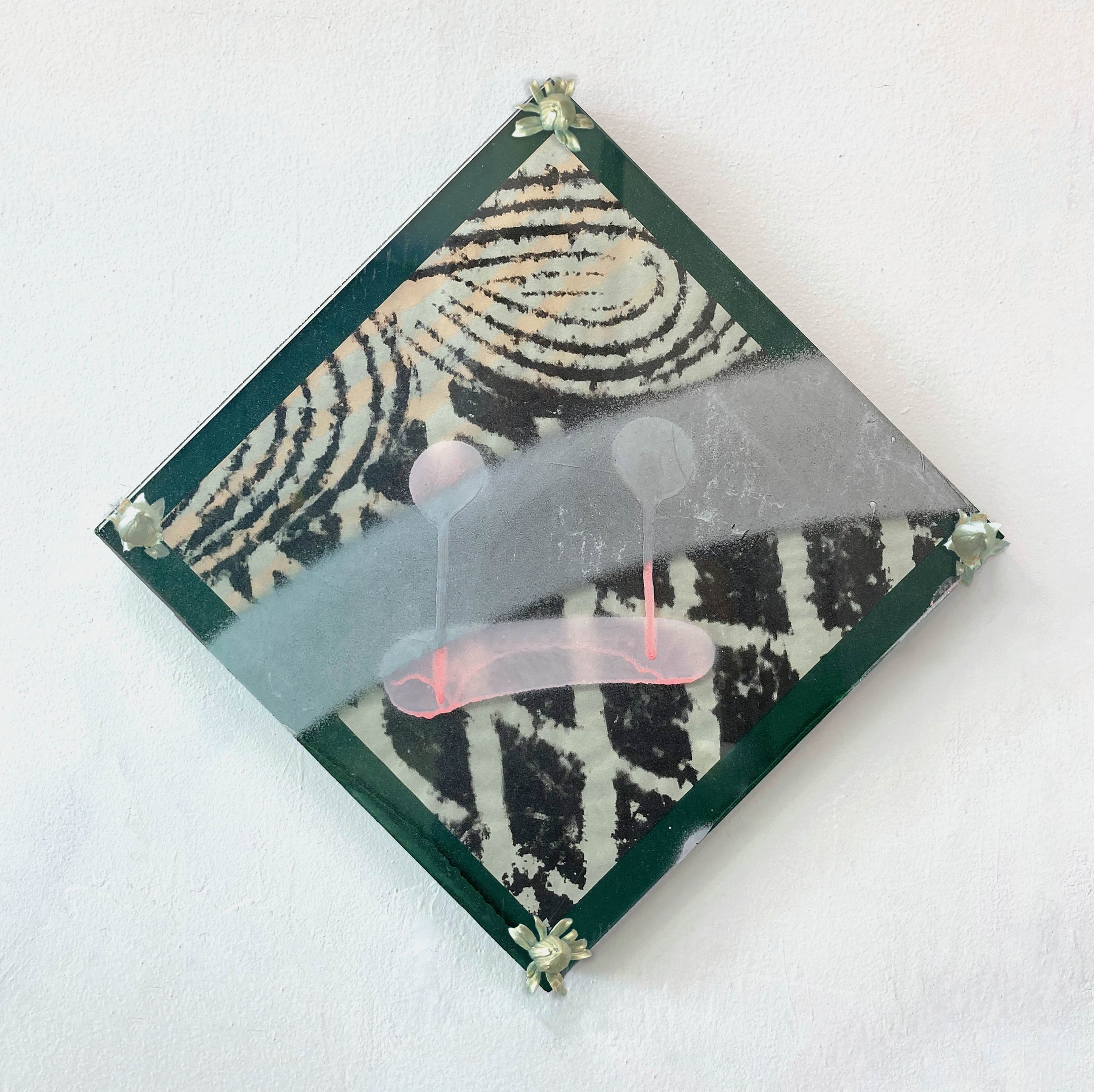FTM (40.706702,-73.932018) - Green Bill Board, 2020, 14 x14 inches.