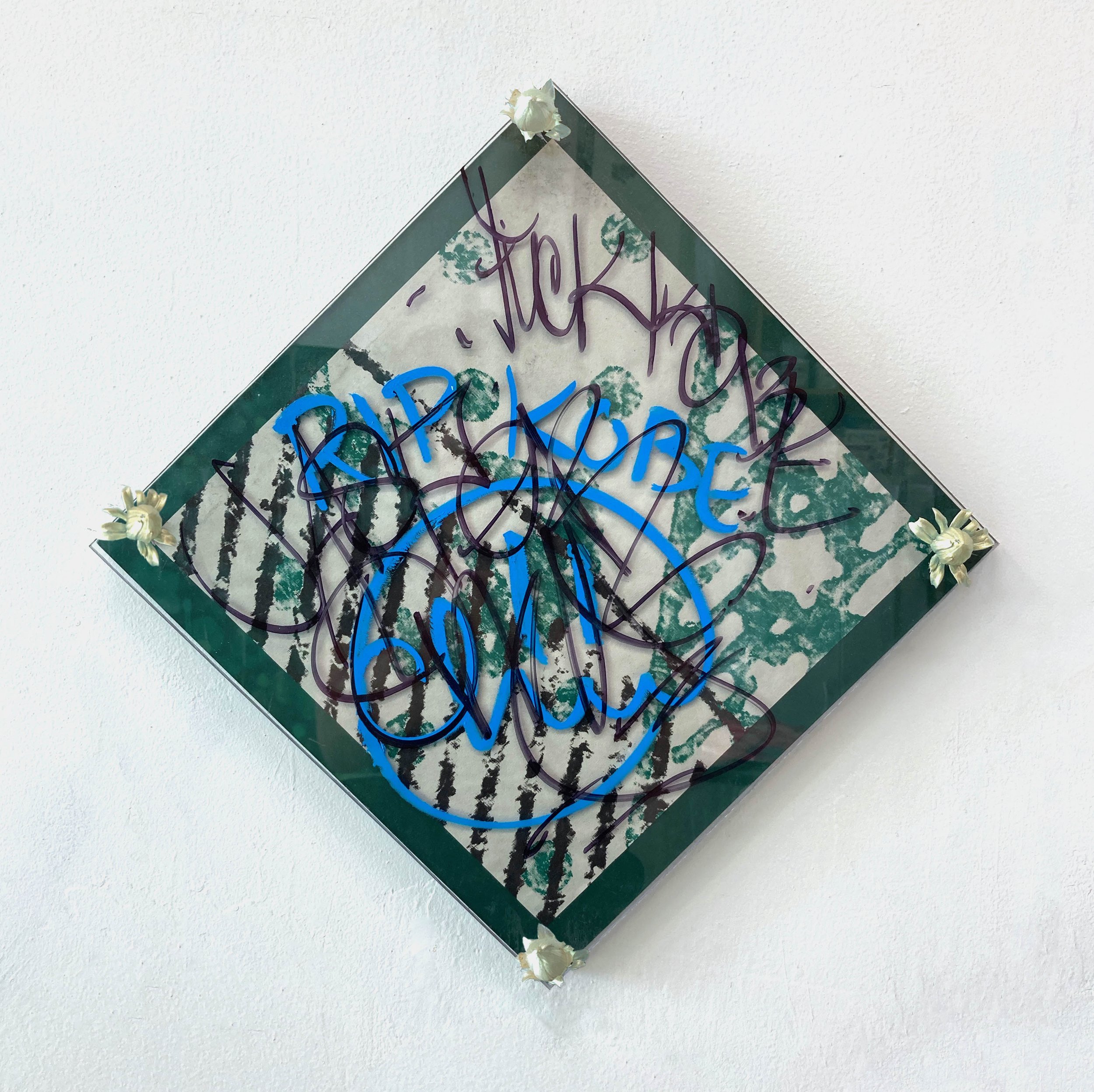 FTM (40.749711, -73.943608) - Green Bill Board, 2020, 14 x14 inches.