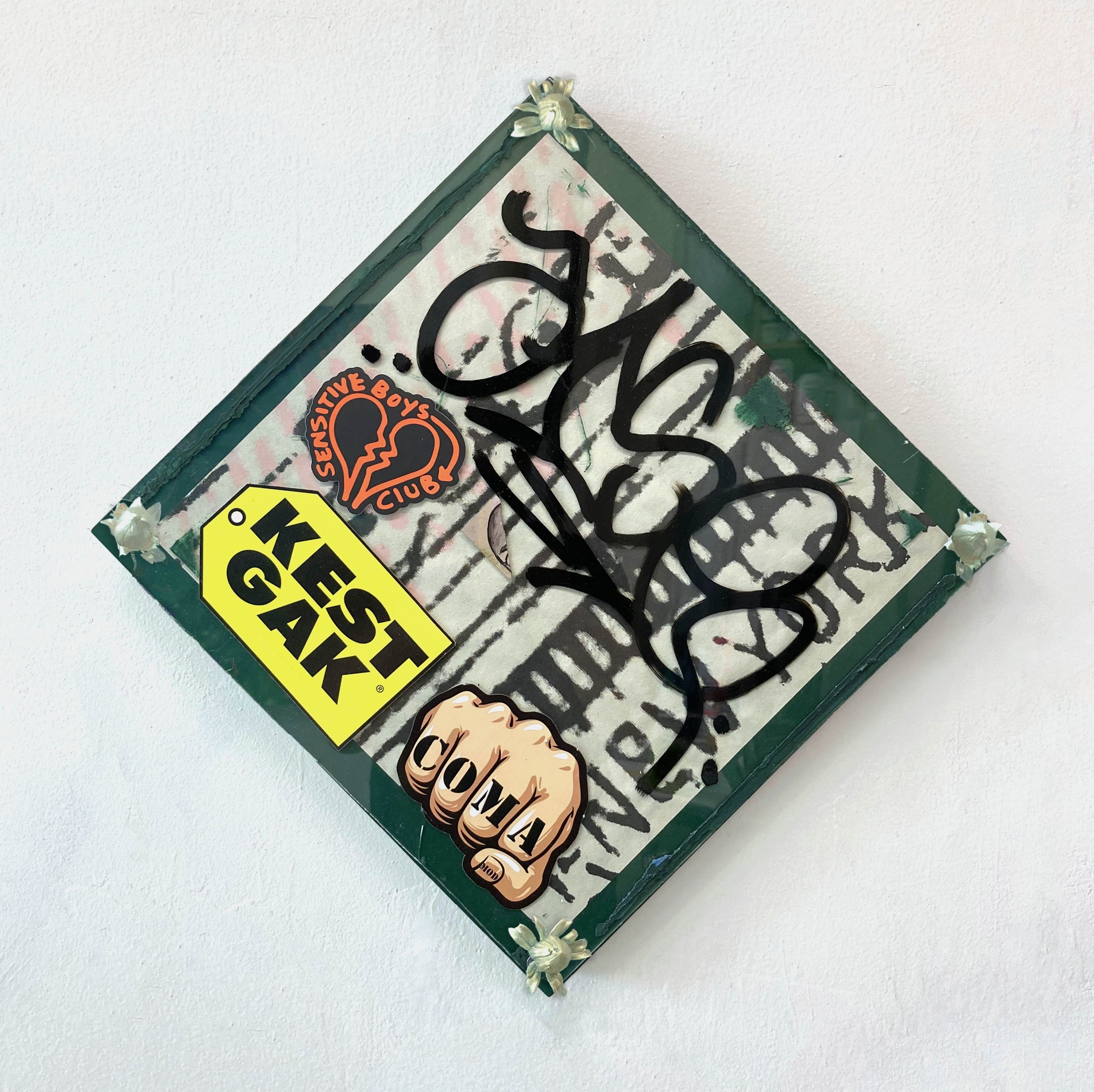 FTM (40.748370, -73.944508) - Green Bill Board, 2020, 14 x14 inches.