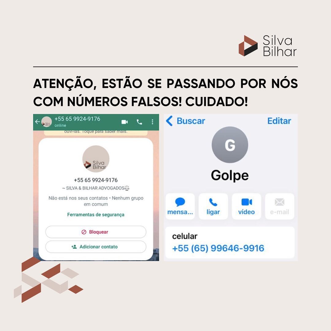 Estes n&uacute;meros est&atilde;o entrando em contato com algumas pessoas e se passando por n&oacute;s, cuidado, &eacute; golpe!