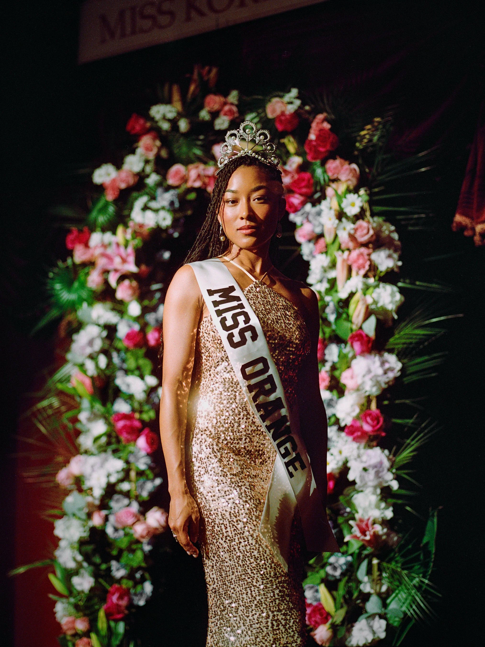 Inspired by Korean beauty pageants of the ‘80s and ‘90s in Korean communities in the United States, this series reimagines the beauty pageant by featuring mixed-race contestants, evolving our notions of Korean beauty. The sashes indicate the various