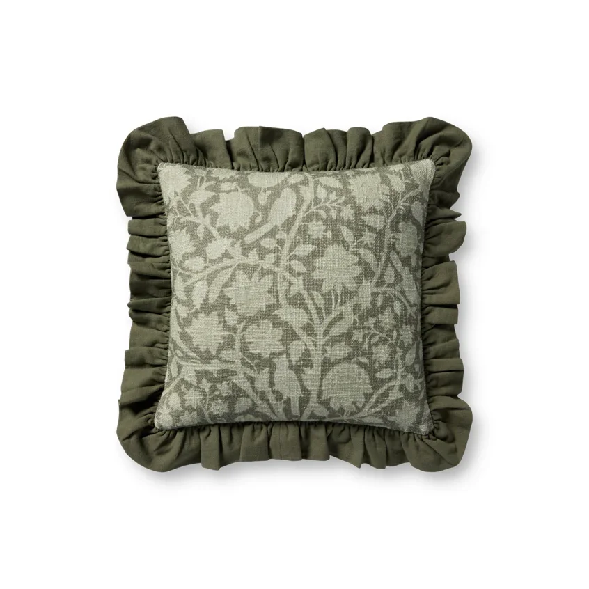 Ruffled Floral Pillow