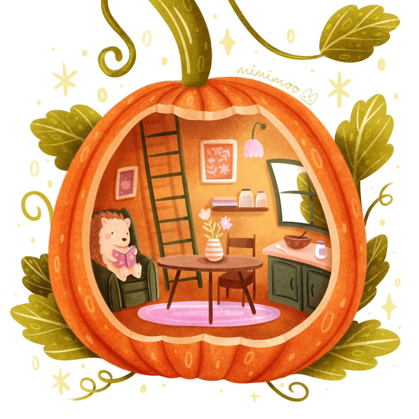 Hedgehog would like to know if anyone wants to join them for tea in their pumpkin home (after they've finished their book, of course)? 🙋&zwj;♀️

🌷 Brushes I used (from my brush packs): Mimi Simple Sketching, Mimi Medium Crayon, Mimi Soft Crayon, Mi