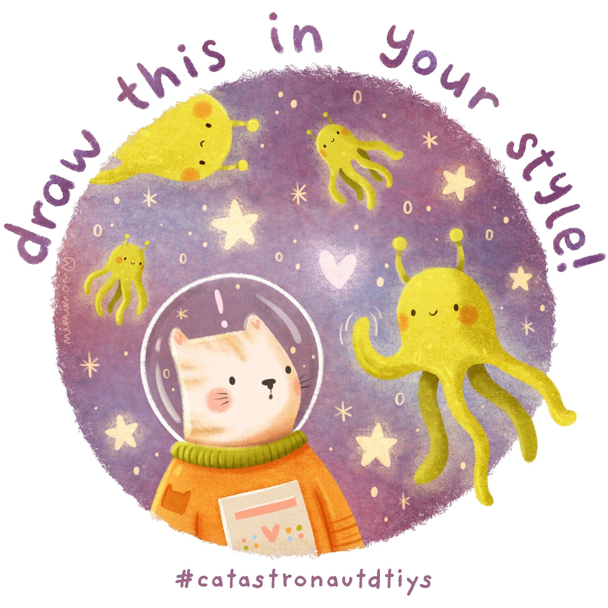 ✨ Draw this in your style! ✨

I wanted to mix things up with a space themed illustration and thought I'd invite you to join me! There's no special occasion, I just felt like doing something different 😊🚀👽

If you'd like to join this DTIYS challenge